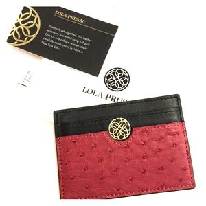 AUTHENTIC OSTRICH CARD WALLET - LOLA PRUSAC